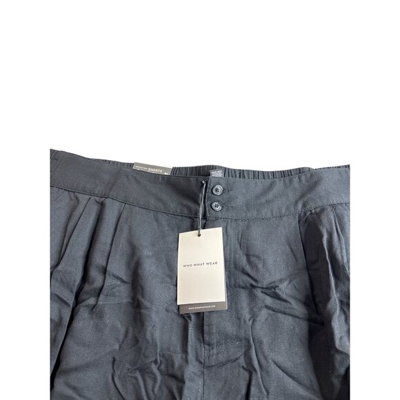 Who What Wear Womens Anthracite Black High Rise Ruffle Hem Shorts 24W Cotton - Picture 4 of 6